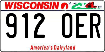 WI license plate 912OER