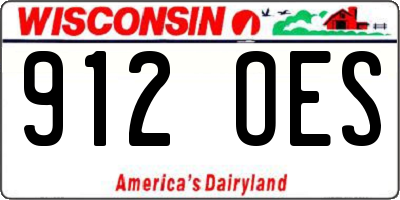 WI license plate 912OES