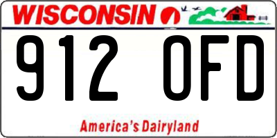 WI license plate 912OFD