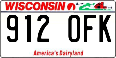 WI license plate 912OFK