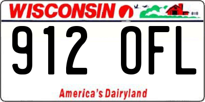 WI license plate 912OFL