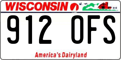 WI license plate 912OFS