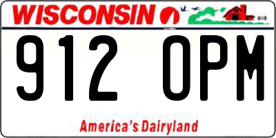 WI license plate 912OPM