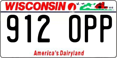 WI license plate 912OPP