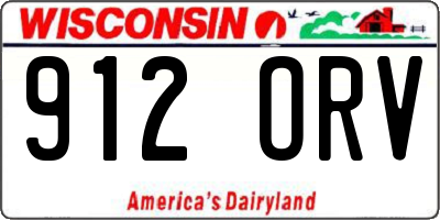 WI license plate 912ORV