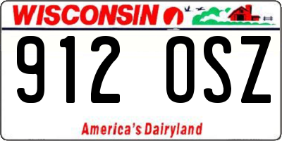 WI license plate 912OSZ