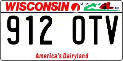 WI license plate 912OTV
