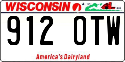 WI license plate 912OTW
