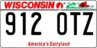 WI license plate 912OTZ
