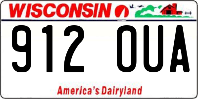 WI license plate 912OUA