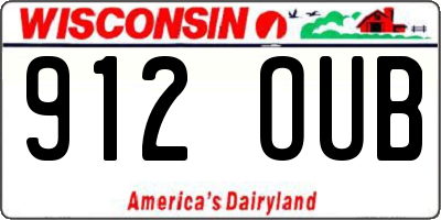 WI license plate 912OUB