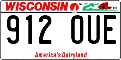 WI license plate 912OUE