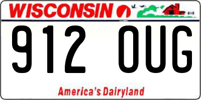 WI license plate 912OUG