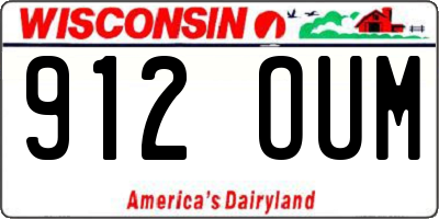 WI license plate 912OUM