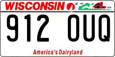 WI license plate 912OUQ
