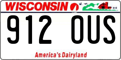 WI license plate 912OUS