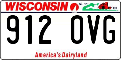 WI license plate 912OVG