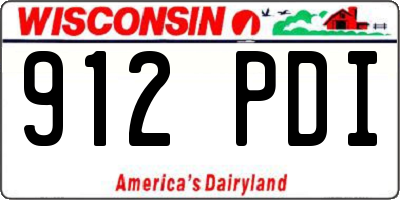 WI license plate 912PDI