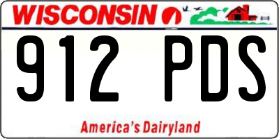 WI license plate 912PDS
