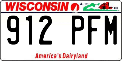 WI license plate 912PFM