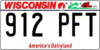 WI license plate 912PFT