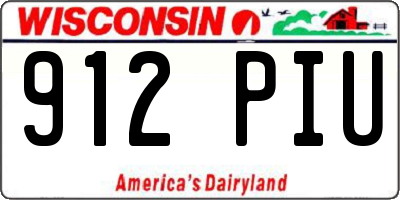 WI license plate 912PIU
