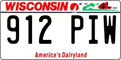 WI license plate 912PIW