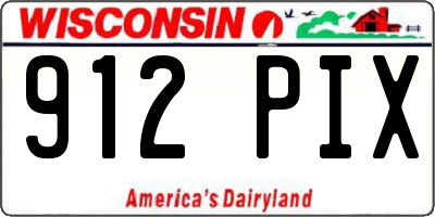 WI license plate 912PIX