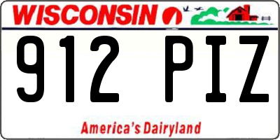 WI license plate 912PIZ