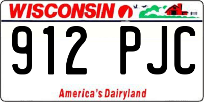 WI license plate 912PJC