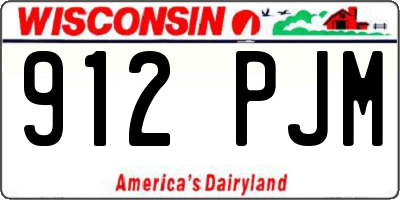 WI license plate 912PJM