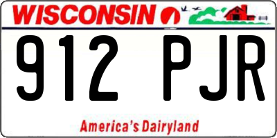 WI license plate 912PJR