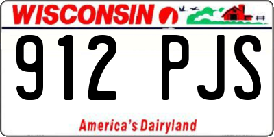 WI license plate 912PJS