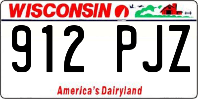 WI license plate 912PJZ
