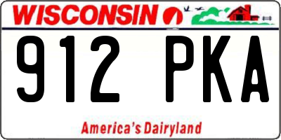 WI license plate 912PKA
