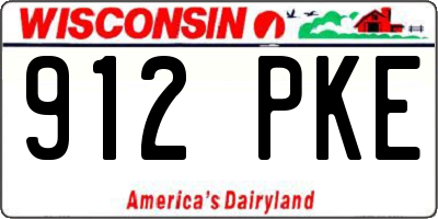 WI license plate 912PKE