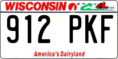 WI license plate 912PKF