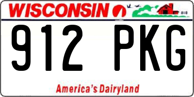 WI license plate 912PKG