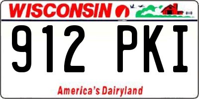 WI license plate 912PKI