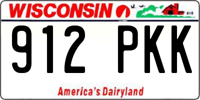 WI license plate 912PKK