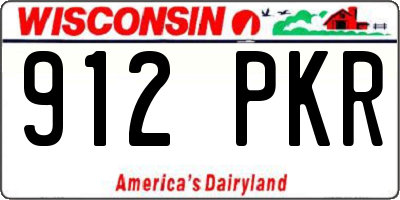 WI license plate 912PKR