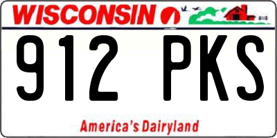 WI license plate 912PKS
