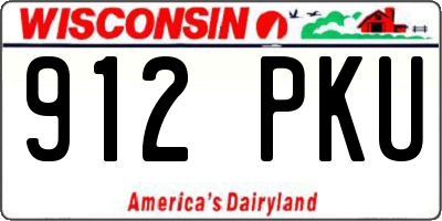 WI license plate 912PKU