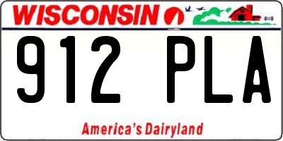 WI license plate 912PLA
