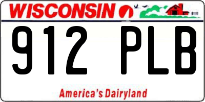 WI license plate 912PLB