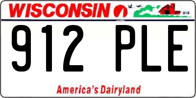 WI license plate 912PLE