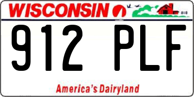 WI license plate 912PLF