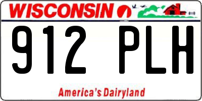 WI license plate 912PLH