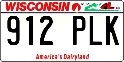 WI license plate 912PLK
