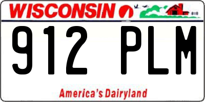 WI license plate 912PLM
